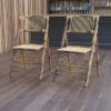 Emma And Oliver 2 Pack Commercial Event Party Rental Bamboo Folding Chair