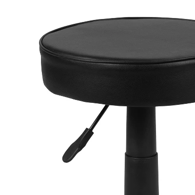 Emma And Oliver Black Adjustable Doctors Stool On Wheels With Ergonomic Molded Seat - Image 5