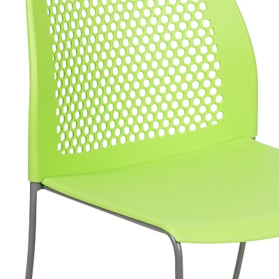 Emma And Oliver Home And Office Sled Base Stack Chair With Air-Vent Back - Guest Chair - Image 6