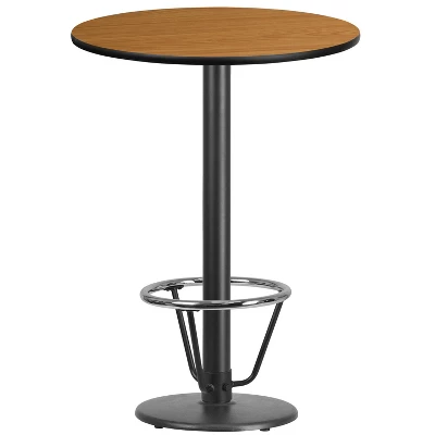 Emma And Oliver 30" Round Laminate Bar Table With 18" Round Foot Ring Base - Image 3