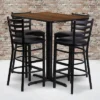Emma And Oliver 24"W X 42"L Rectangular Laminate Table Set & 4 Ladder Back Stools