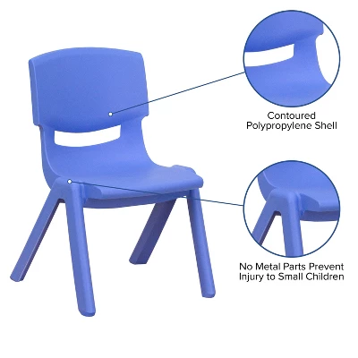 Emma And Oliver 2 Pack Plastic Stackable School Chair With 12"H Seat, Preschool Seating - Image 2