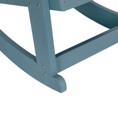 Emma And Oliver Set Of 2 Marcy Classic All-Weather Poly Resin Rocking Adirondack Chairs With Stainless Steel Hardware For Year Round Use - Image 5