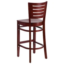 Emma And Oliver Slat Back Wooden Restaurant Dining Barstool