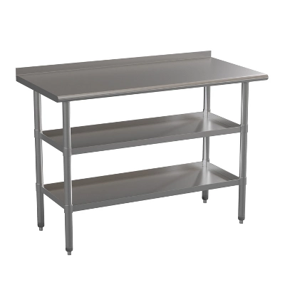 Emma And Oliver NSF Certified Stainless Steel 18 Gauge Work Table With 1.5" Backsplash And Undershelves - Image 9
