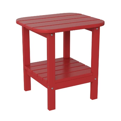 Emma And Oliver Two Tier Polyresin Adirondack Side Table - All-Weather For Indoor/Outdoor Use - Image 12