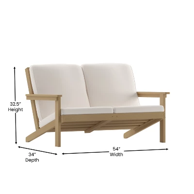 Emma And Oliver All-Weather Polyresin Adirondack Loveseat With Deep Seat And Comfortable Back & Seat Cushions - Image 6