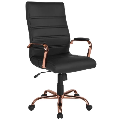 Emma And Oliver High Back Executive Swivel Office Chair With Metal Frame And Arms - Image 14
