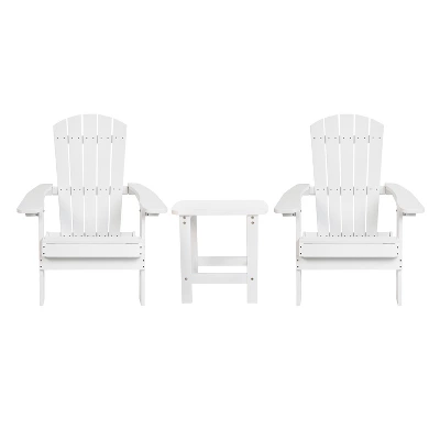 Emma And Oliver Set Of 2 Indoor/Outdoor Folding Adirondack Chairs With Side Table - Image 12