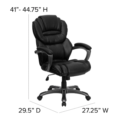 Emma And Oliver High Back Executive Swivel Ergonomic Office Chair With Accent Layered Seat/Back - Image 3