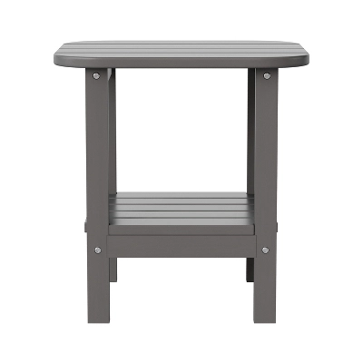 Emma And Oliver Two Tier Polyresin Adirondack Side Table - All-Weather For Indoor/Outdoor Use - Image 8