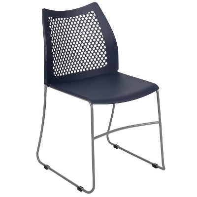 Emma And Oliver Home And Office Sled Base Stack Chair With Air-Vent Back - Guest Chair - Image 17