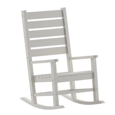 Emma And Oliver Contemporary Rocking Chair, All-Weather HDPE Indoor/Outdoor Rocker - Image 11