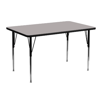 Emma And Oliver 24x48 Rectangle HP Laminate Adjustable Activity Table - Image 2