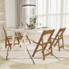 Emma And Oliver Weather-Resistant Wood Look Resin Folding Event Chair For Indoor/Outdoor Use