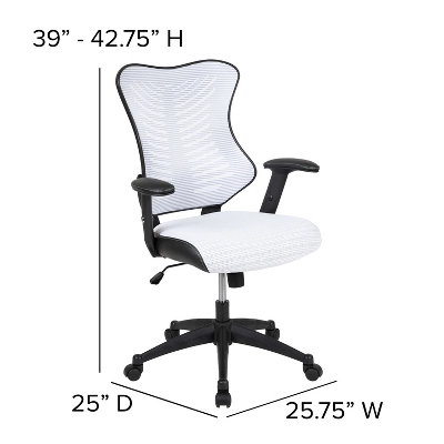 Emma And Oliver High Back Designer Mesh Executive Ergonomic Office Chair W/ Adjustable Arms - Image 5