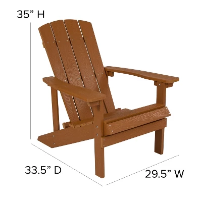 Emma And Oliver Set Of Two All-Weather Polyresin Adirondack Chairs With Cushions - Image 9