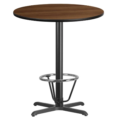 Emma And Oliver 36" Round Laminate Bar Table With 30"x30" Foot Ring Base - Image 5