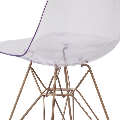 Emma And Oliver Ghost Chair With Gold Metal Base - Image 4