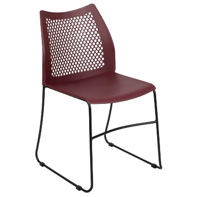 Emma And Oliver Home And Office Sled Base Stack Chair With Air-Vent Back - Guest Chair - Image 16