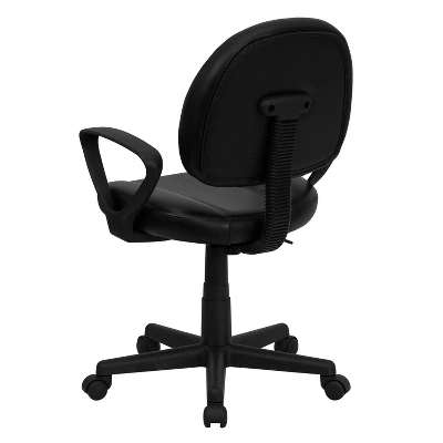 Emma And Oliver Mid-Back Black LeatherSoft Swivel Ergonomic Office Chair - Back Adjustment - Image 6