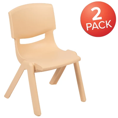 Emma And Oliver 2 Pack Plastic Stackable School Chair With 12"H Seat, Preschool Seating - Image 12