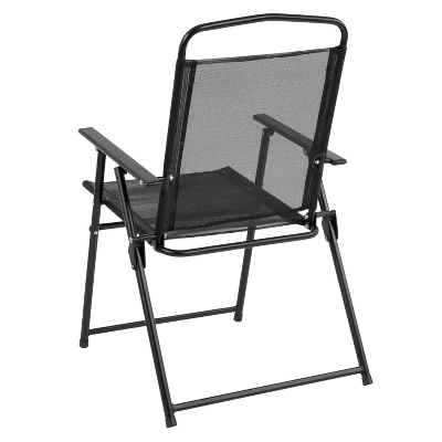 Emma And Oliver 6 Piece Patio Garden Set With Table, Umbrella And 4 Folding Chairs - Image 2