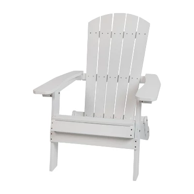 Emma And Oliver Set Of 2 Indoor/Outdoor Folding Adirondack Chairs With Side Table - Image 11