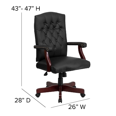Emma And Oliver Martha Washington Executive Swivel Office Chair With Arms - Image 3