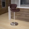 Emma And Oliver Curved Back Swivel Adjustable Height Barstool With Chrome Base