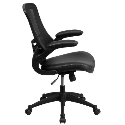 Emma And Oliver Mid-Back Mesh Swivel Ergonomic Task Office Chair With Flip-Up Arms - Image 7