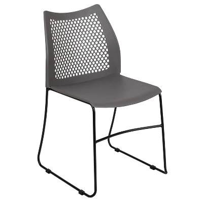 Emma And Oliver Home And Office Sled Base Stack Chair With Air-Vent Back - Guest Chair - Image 14