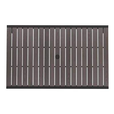 Emma And Oliver All-Weather Faux Teak Patio Dining Table With Steel Frame - Seats 4 - Image 6