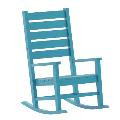Emma And Oliver Contemporary Rocking Chair, All-Weather HDPE Indoor/Outdoor Rocker - Image 13
