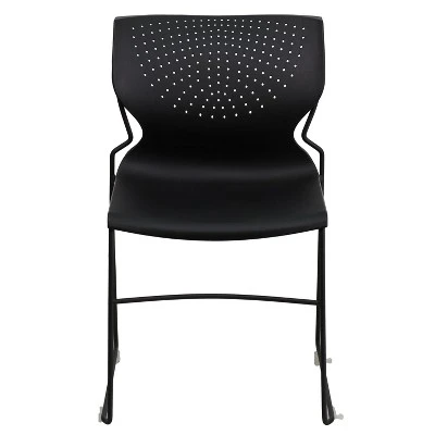 Emma And Oliver Home And Office Black Full Back Stack Chair With Black Frame - Guest Chair - Image 8