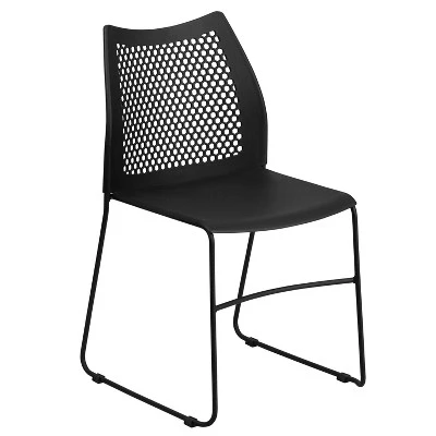 Emma And Oliver Home And Office Sled Base Stack Chair With Air-Vent Back - Guest Chair - Image 15