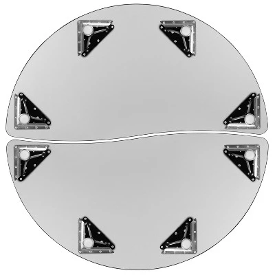 Emma And Oliver 2 Piece 47.5" Circle Collaborative Grey Kids Adjustable Activity Table Set - Image 7