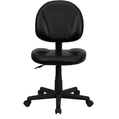 Emma And Oliver Mid-Back Black LeatherSoft Ergonomic Task Office Chair - Back Depth Adjustment - Image 8