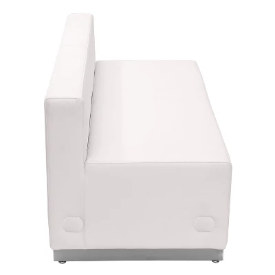 Emma And Oliver Modular Reception Loveseat With Brushed Stainless Steel Base - Image 3