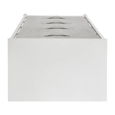 Emma And Oliver 4 Drawer Vertical Storage Dresser With Wood Top & Fabric Pull Drawers - Image 5