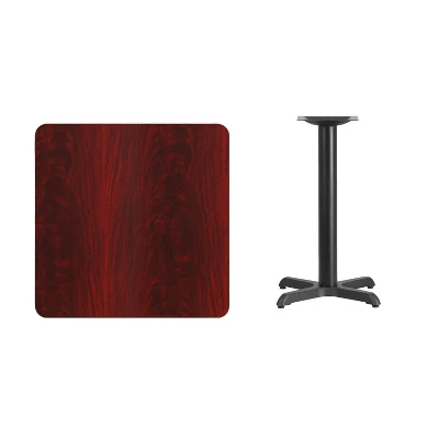 Emma And Oliver 30" Square Laminate Table Top With 22"x22" Table Height Base