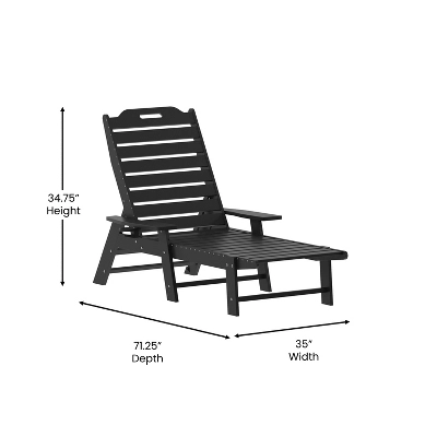 Emma And Oliver Set Of 2 Poly Resin Adjustable Adirondack Lounger With Swivel Cup Holder For Indoor/Outdoor Use - Image 6