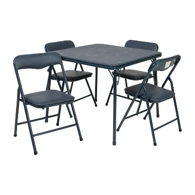 Emma And Oliver Kids 5 Piece Folding Table And Chair Set - Kids Activity Table Set - Image 11