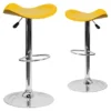 Emma And Oliver 2 Pack Contemporary Vinyl Adjustable Height Barstool With Wavy Seat And Chrome Base