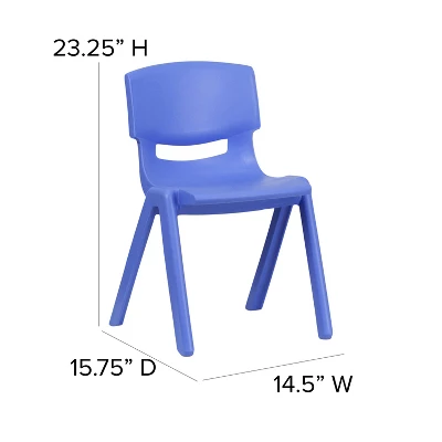 Emma And Oliver 5 Pack Plastic Stackable School Chair With 13.25" Seat Height - Image 4