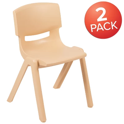 Emma And Oliver 2 Pack Plastic Stack School Chair With 13.25"H Seat, K-2 School Chair - Image 11