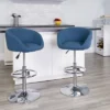 Emma And Oliver Barrel Back Swivel Adjustable Height Barstool With Chrome Base