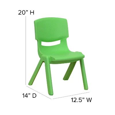 Emma And Oliver 2 Pack Plastic Stackable School Chair With 10.5"H Seat, Preschool Chair - Image 7
