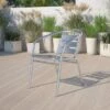 Emma And Oliver 4 Pack Heavy Duty Commercial Aluminum Indoor-Outdoor Slat-Back Stack Chair