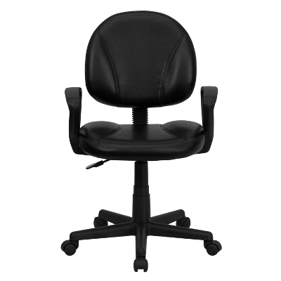 Emma And Oliver Mid-Back Black LeatherSoft Swivel Ergonomic Office Chair - Back Adjustment - Image 8